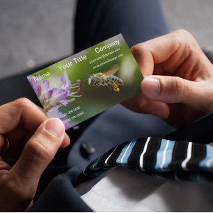 Bumble Bee Flying Purplish Flower Business Card