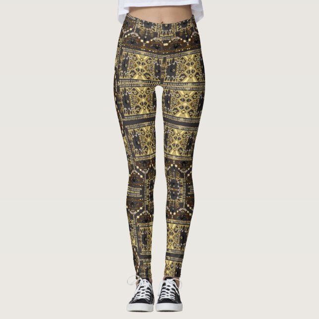 Bumble Bee Geo Leggings (Front)