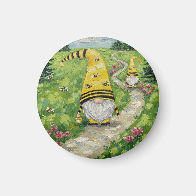 Bumble Bee Gnomes Magnet (Front)