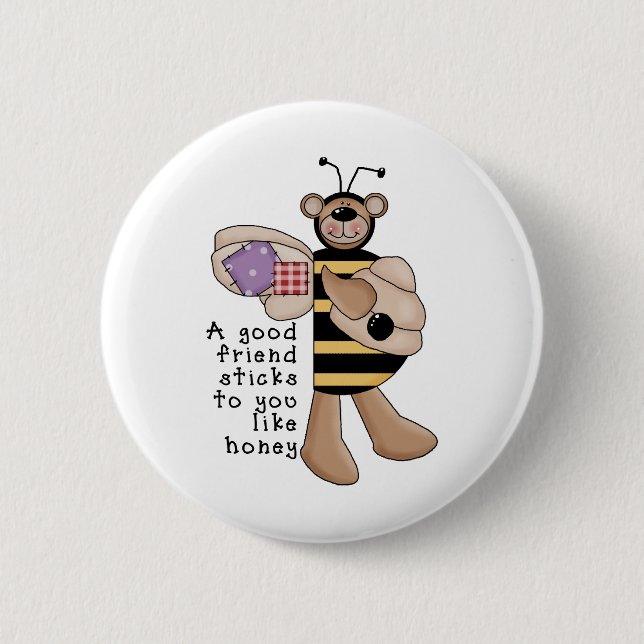 Bumble Bee Good Friend 6 Cm Round Badge (Front)