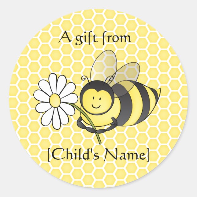 Bumble Bee Goodie Bag Sticker (Front)