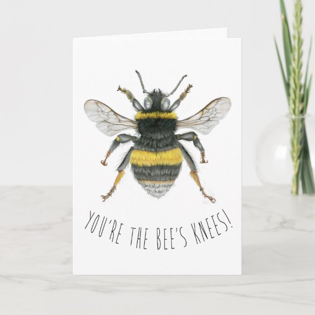 Bumble Bee Greetings Card - You're the Bee's Knees (Front)