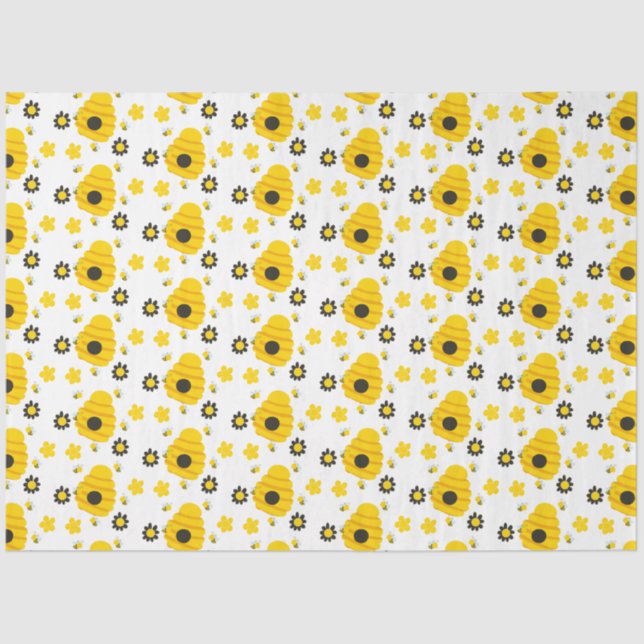 Bumble Bee Hive Pattern Tissue Paper (Front)