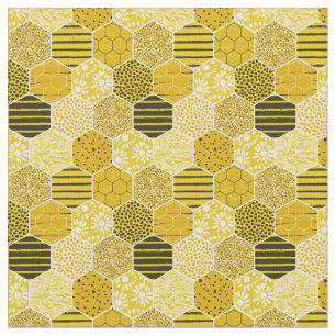 Bumble Bee Honey Pattern Fabric