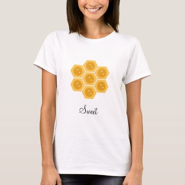 Bumble Bee Honeycomb & Calligraphy T-Shirt (Front)