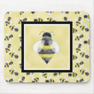 Bumble Bee Illustration Mousepad
