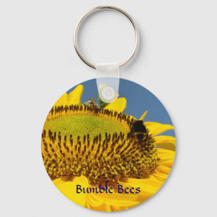 Bumble Bee keychain Yellow Sunflower key chain