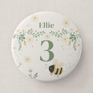 Bumble Bee Kid's Birthday Age Keepsake Badge