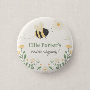 Bumble Bee Kid's Birthday Party Button Guest Favou