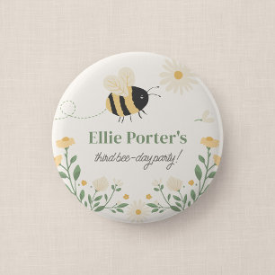 Bumble Bee Kid's Birthday Party Button Guest Favou