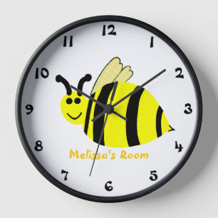 Bumble Bee Kids Numbered Wall Clock CUSTOMIZE IT