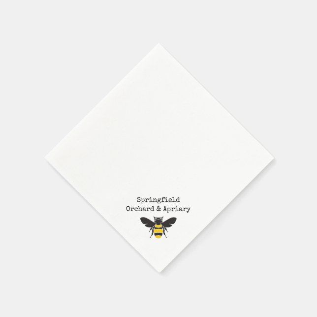 Bumble Bee Logo Beekeeper Apiary Honey Samples Napkin (Corner)