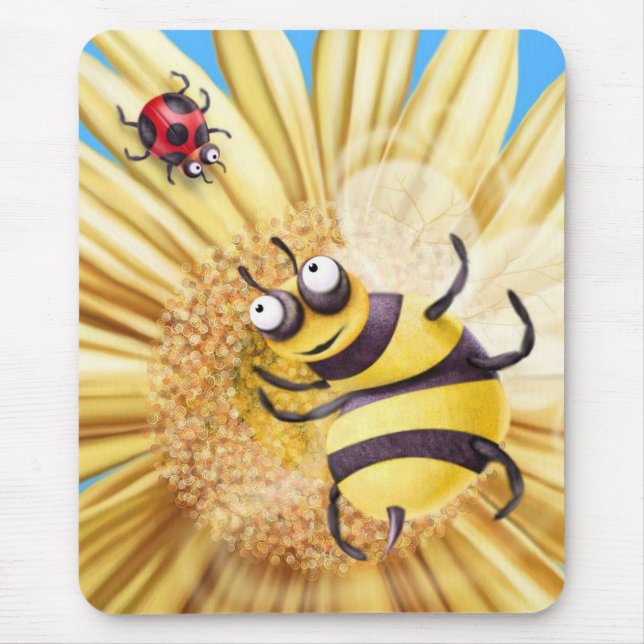 BUMBLE BEE LOVING THE LADY BIRD MOUSE PAD (Front)