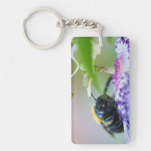 Bumble Bee macro photograph Key Ring