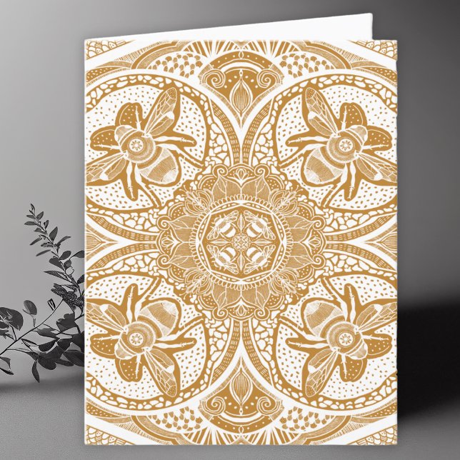 Bumble Bee Mandala Art Blank Thank You Card (Creator Uploaded)