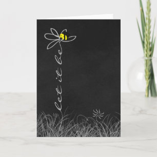 bumble bee on daisy flower card