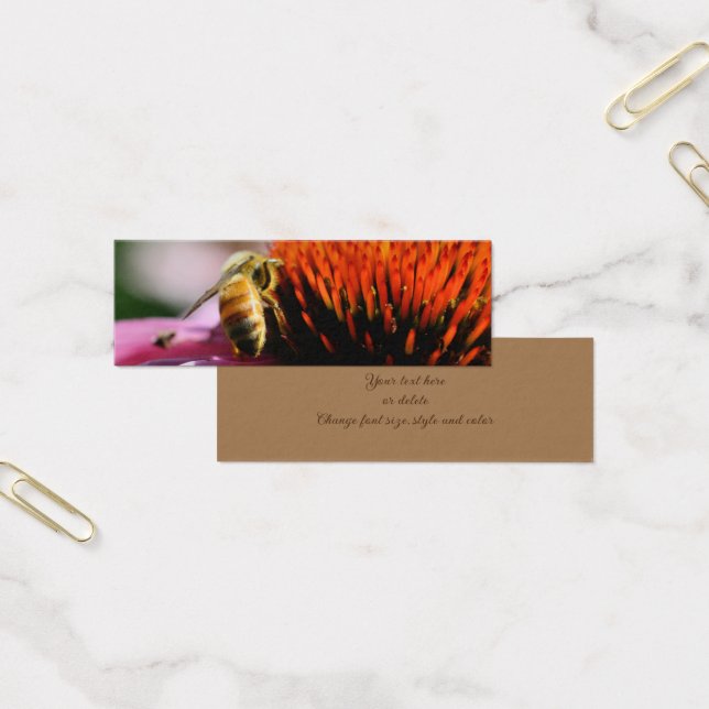 Bumble Bee On Echinacea Flower Mini Bookmark (Office)