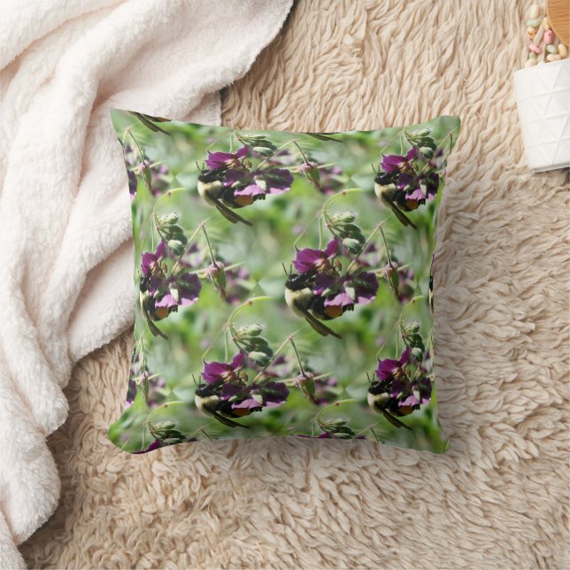 Bumble Bee On Flower Nature Cushion (Blanket)