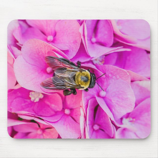 Bumble Bee On Hydrangea Mouse Pad (Front)