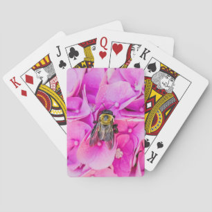 Bumble Bee On Hydrangea Playing Cards