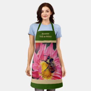 Bumble Bee On Pink Daisy Flower Personalised  Apron