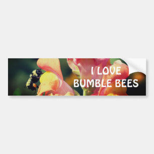 Bumble Bee On Snapdragon Flower  Bumper Sticker