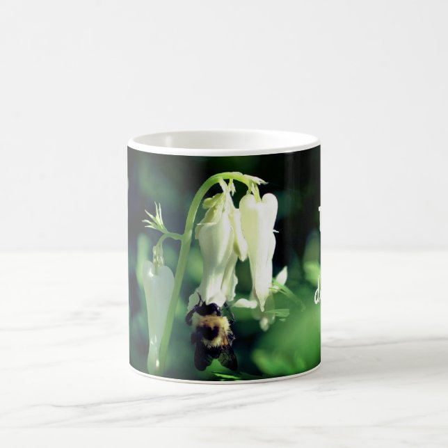 Bumble Bee On White Flower Personalised Coffee Mug (Center)
