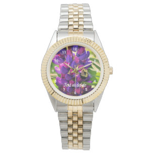 Bumble Bee On Wild Lupine Flower Personalised  Watch