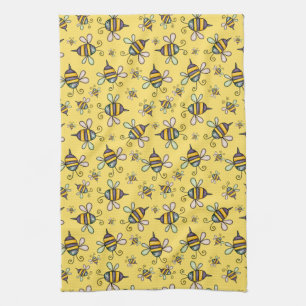 Bumble Bee Pattern Tea Towel