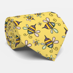 Bumble Bee Pattern Tie