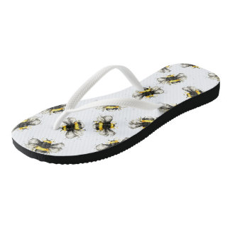 Bumble bee print - natural print thongs