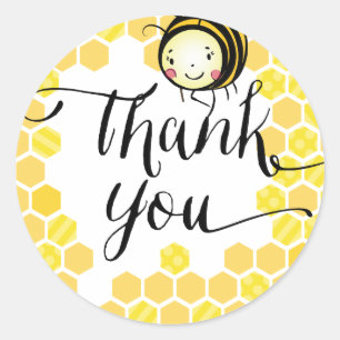 Bumble Bee Round Favour Sticker