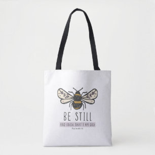 bumble bee scripture tote bag