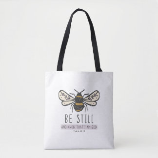 bumble bee scripture tote bag