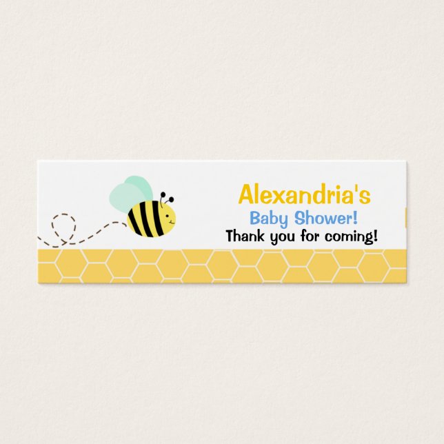 Bumble Bee Skinny Business Card Favour Tag (Front)