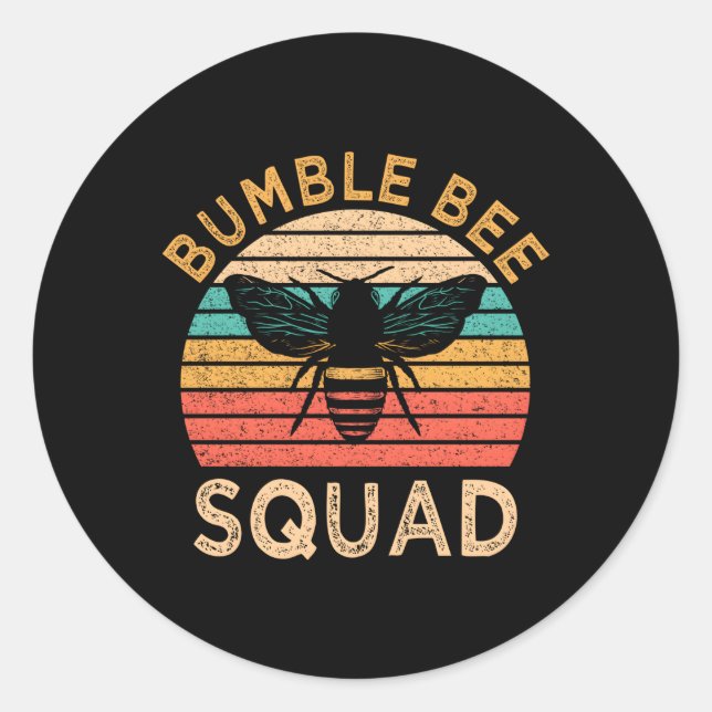 Bumble Bee Squad Bumblebee Beekeepers Family Team Classic Round Sticker (Front)