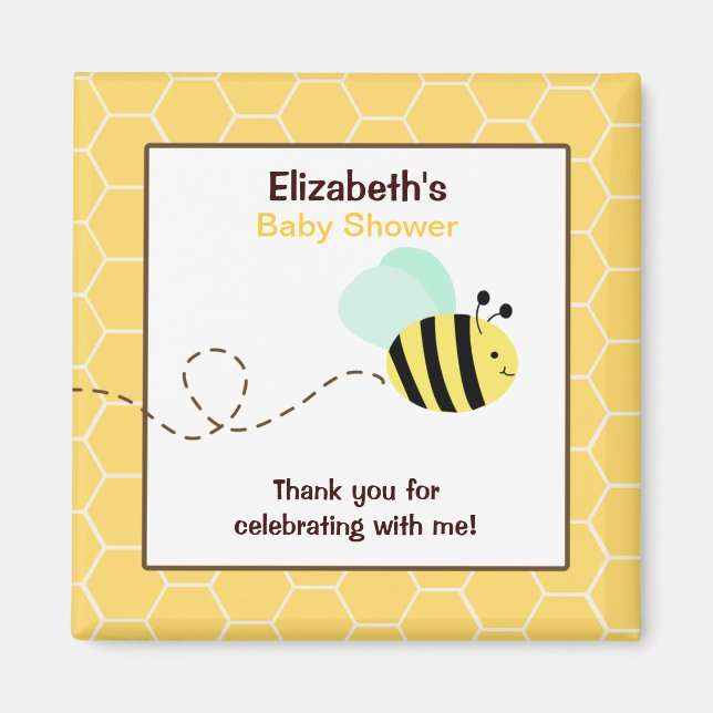 Bumble Bee Square Favour Magnet (Front)