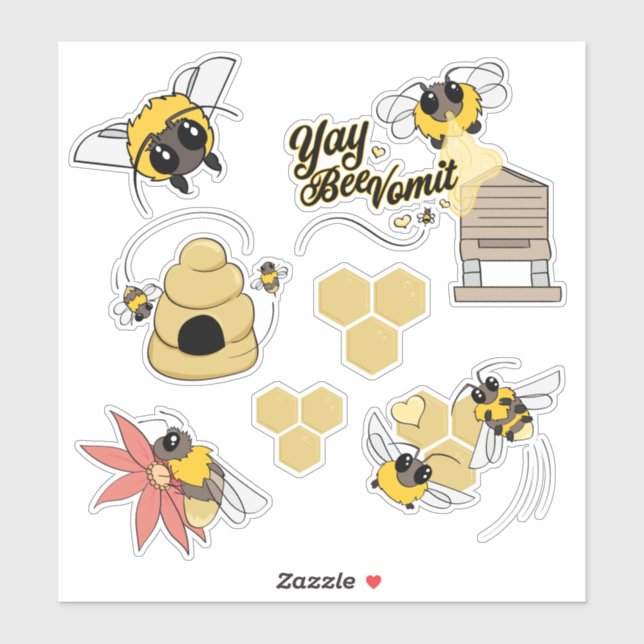 Bumble Bee Sticker Set (Sheet)