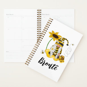 Bumble Bee Sunflower Personalised Gnome Planner