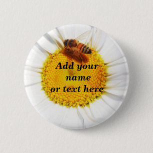 Bumble Bee & The Flower_ 6 Cm Round Badge
