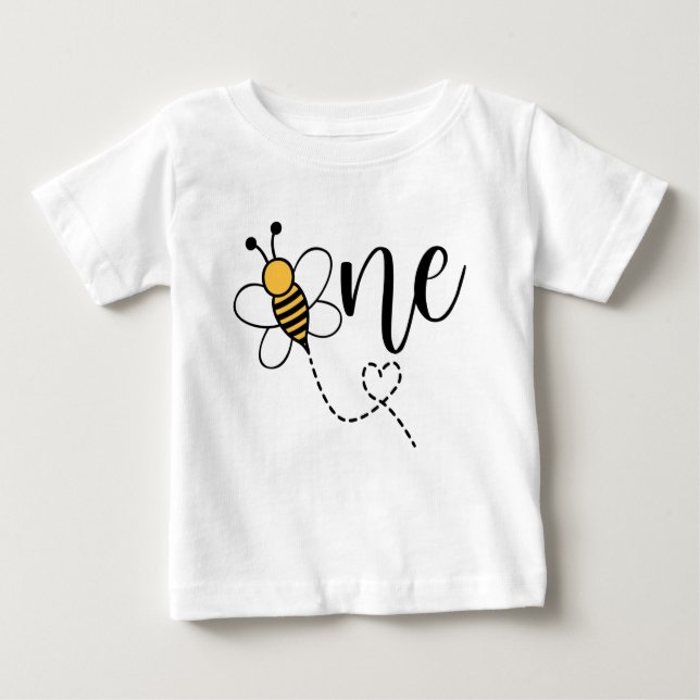 Bumble Bee Themed ONE 1st Birthday Baby Baby T-Shirt (Front)