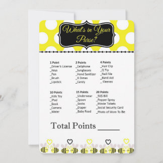 Bumble Bee What's in Your Purse? Baby Shower Game