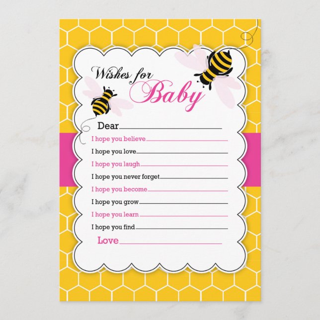 Bumble Bee Wishes for Baby Card (Front)