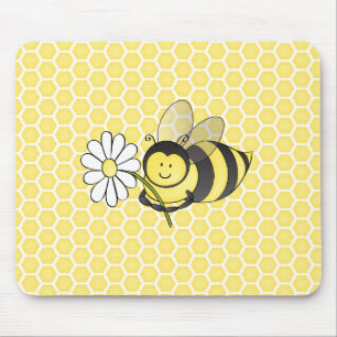 Bumble Bee with Daisy Mouse Pad