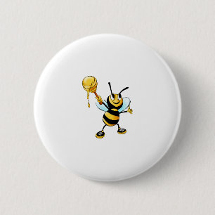 Bumble Bee with Honey 6 Cm Round Badge