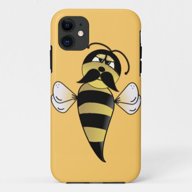 Bumble Bee with Moustache Case-Mate iPhone Case (Back)