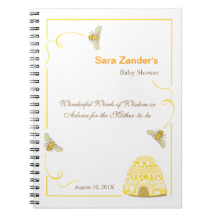 Bumble Bee     Words of Advice Baby Shower Notepad Notebook