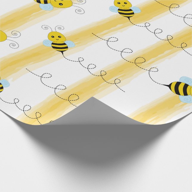 Bumble Bee Wrapping Paper Fly Honey Bee Gift Wrap (Corner)