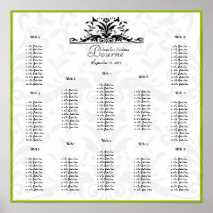 Bumble Bee Yellow Black Damask  Seating Chart