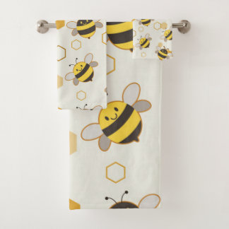 Bumble Bees and Honeycomb Bath Towel Set